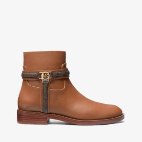 Michael Kors Mindy Leather and Signature Logo Trim Boot NIB - Picture 2 of 4